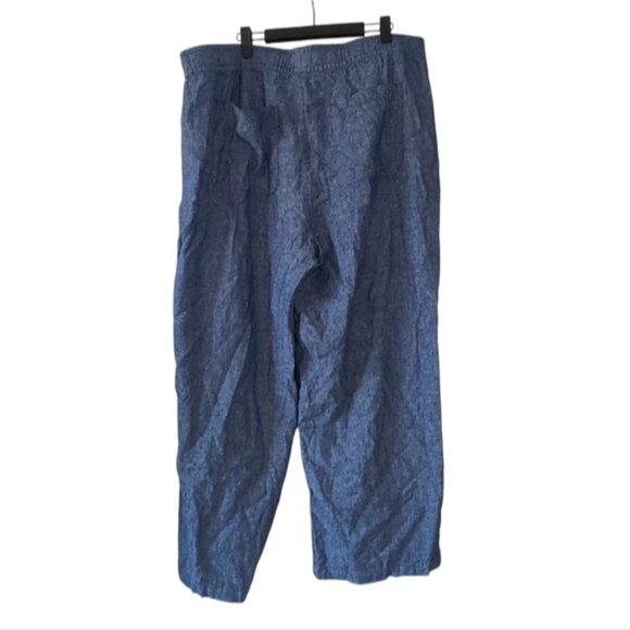 Old Navy Linen Coastal Beach Relaxed Boho Pocket Wide Leg Pants XL - Picture 3 of 8